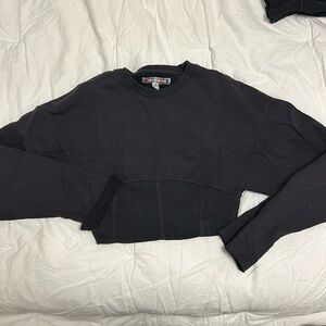 Urban Outfitters Cropped Corset Knit Sweatshirt